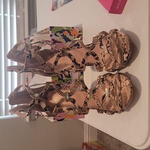 Shoe Republic LA Snakeskin Strappy Heel